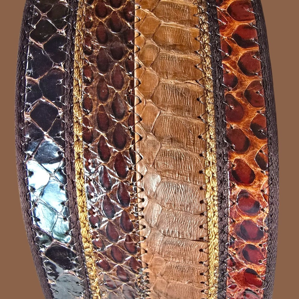 Vintage Charles Jourdan Paris Patchwork Python & Lizard Belt | Size 75 | Made in - Picture 12 of 16